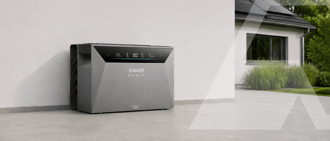 Anker SOLIX Solarbank 4 E5000 Pro Balkonkraftwerk Speicher an einer Hauswand im Außenbereich