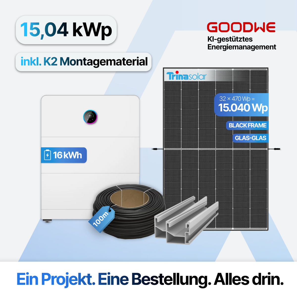 15 kWp PV Komplettsets mit Speicher