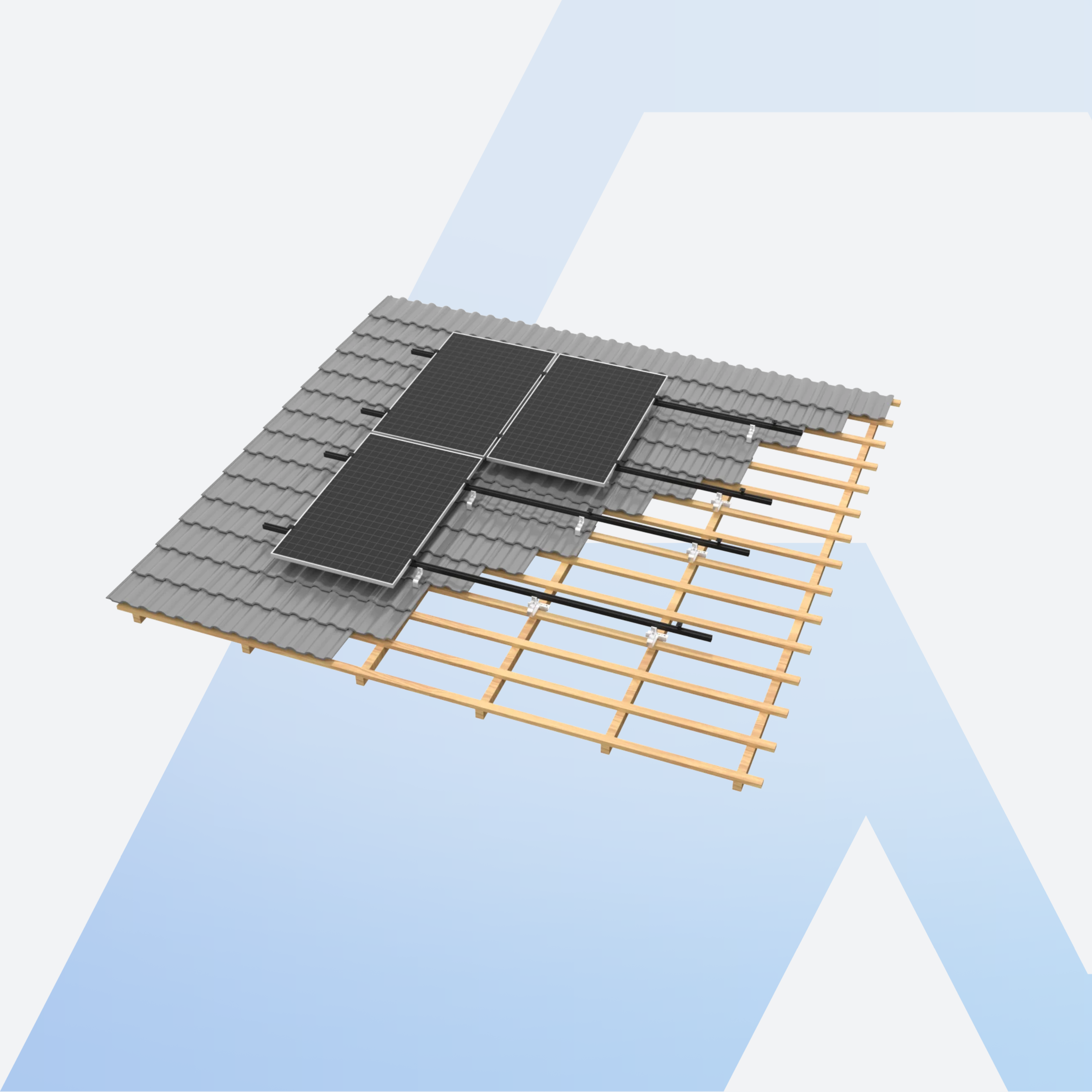 Clenergy SolarRoof Pro 2.0 PV-ezRack Schrägdach Unterkonstruktion