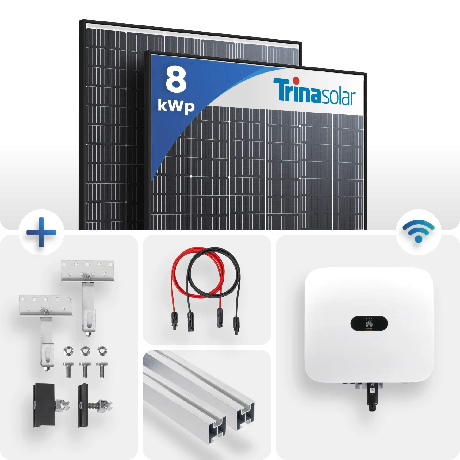 PV-Komplettset Huawei 8 kWp Trina 435 Vertex S+ Black Frame Module