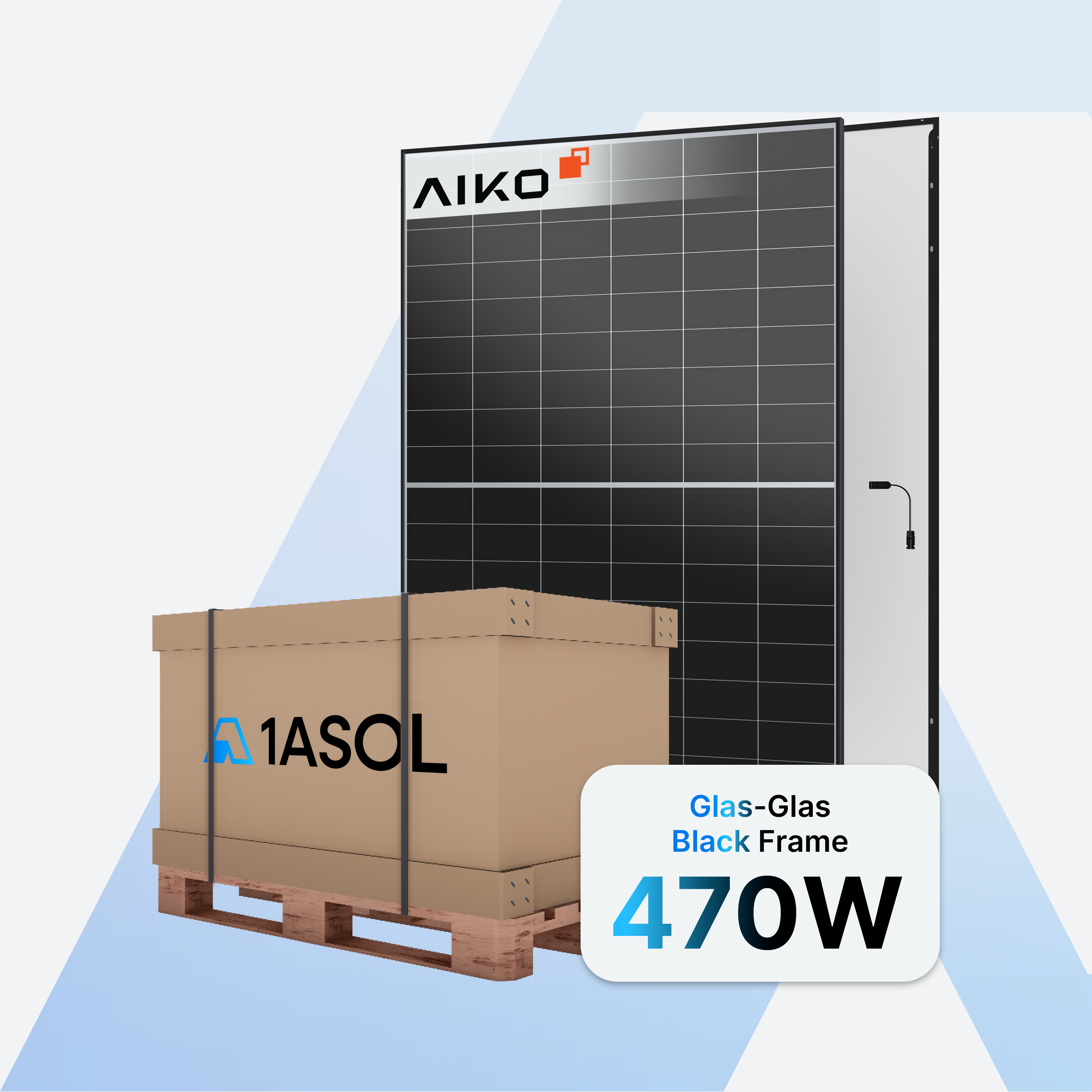 AIKO Neostar 2P+ AIKO-A-MAH54Dw Solarmodul 470 W, Glas-Glas Black Frame, Palette mit 37 Stück