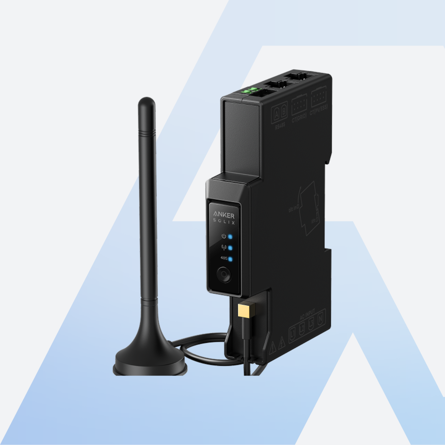 Anker SOLIX Smart Meter Gen 2 dreiphasig mit Antenne, im Lieferumfang enthalten