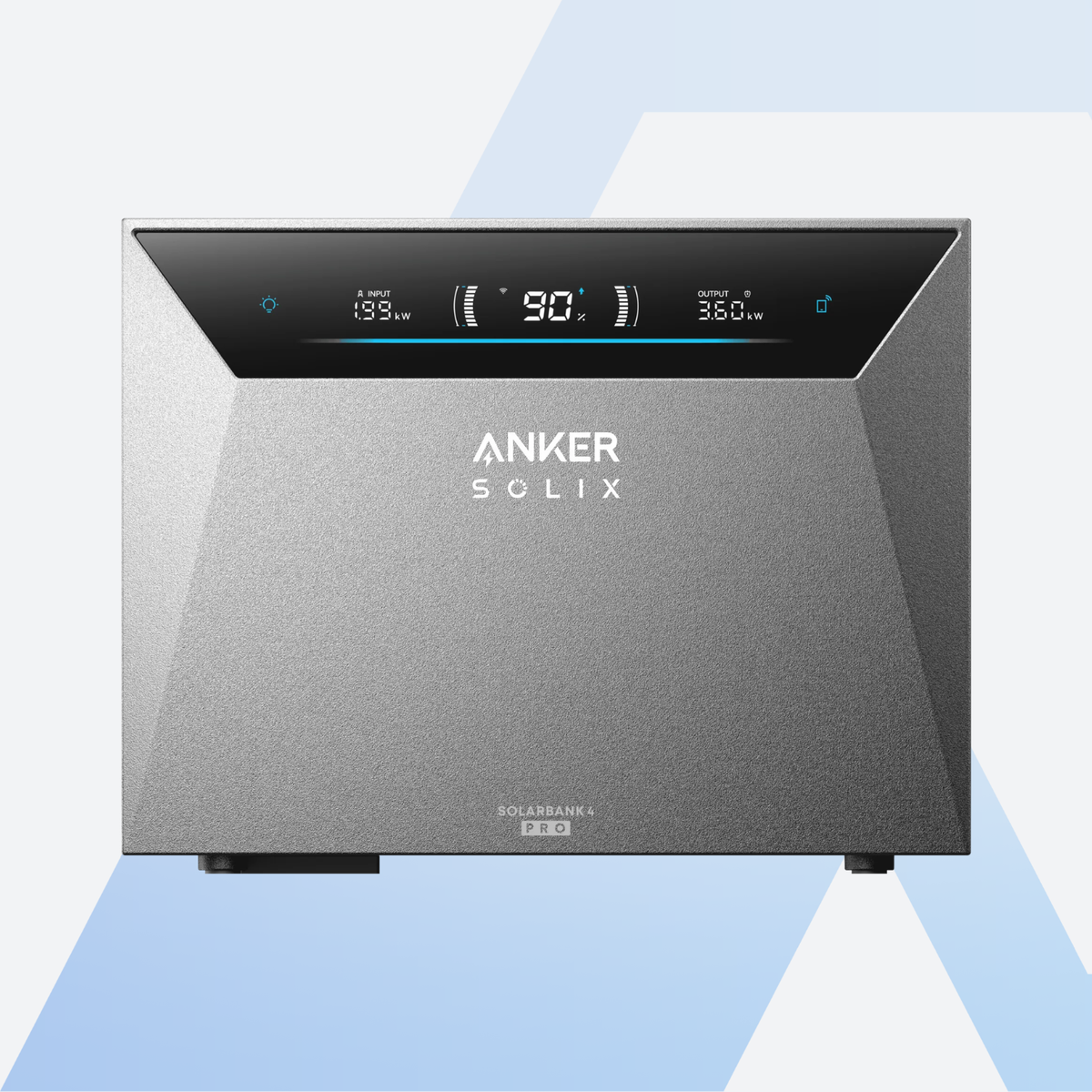 Anker SOLIX Solarbank 4 Pro E5000 + 4 x BP5000 Erweiterungsakku 25 kWh, Hauptgerät Vorderansicht mit Display