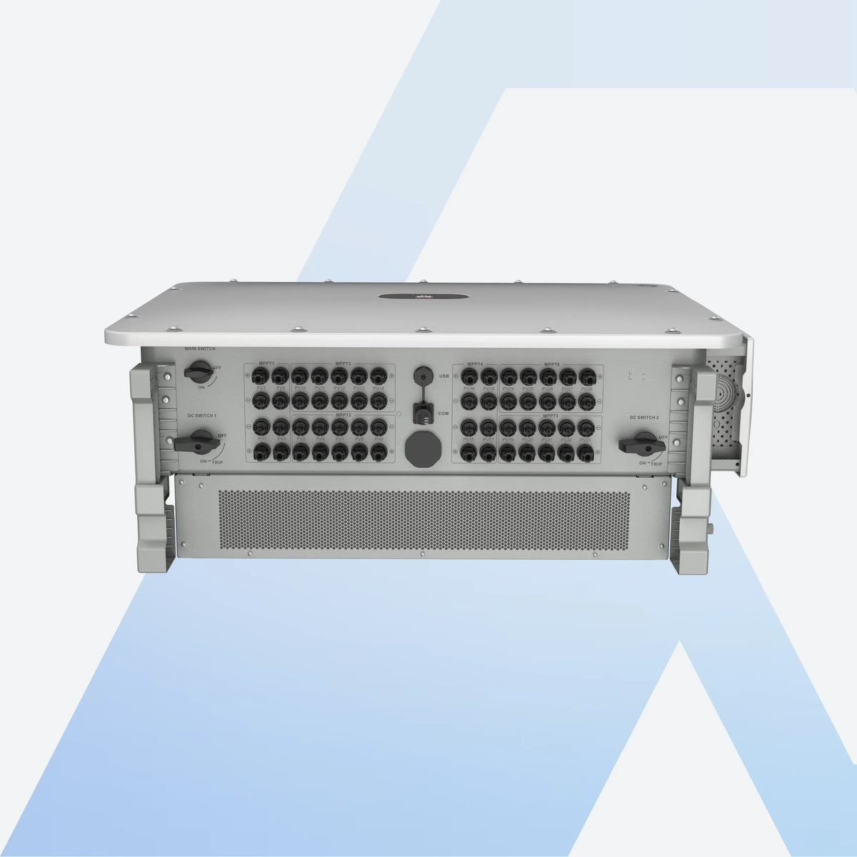 Huawei SUN2000-330KTL-H1 String-Wechselrichter 300 kW, Unterseite mit DC-Eingängen und DC-Schaltern