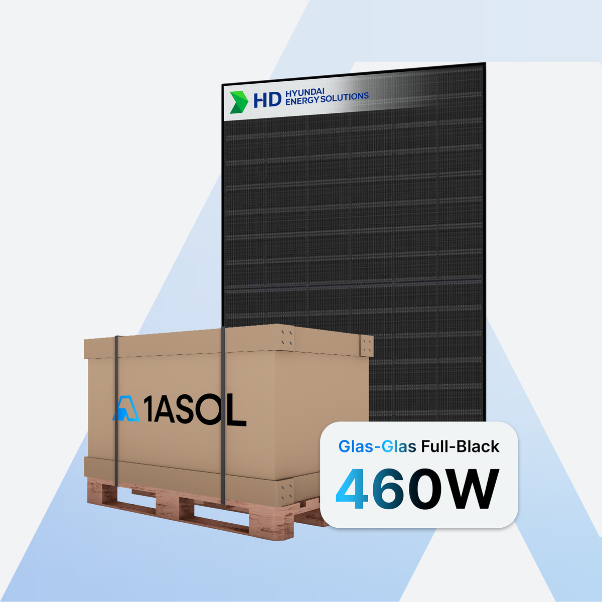 Hyundai HeteroMax HiT-H460LE-FB Solarmodul 460 W Glas-Glas Full Black auf Palette mit 36 Stück