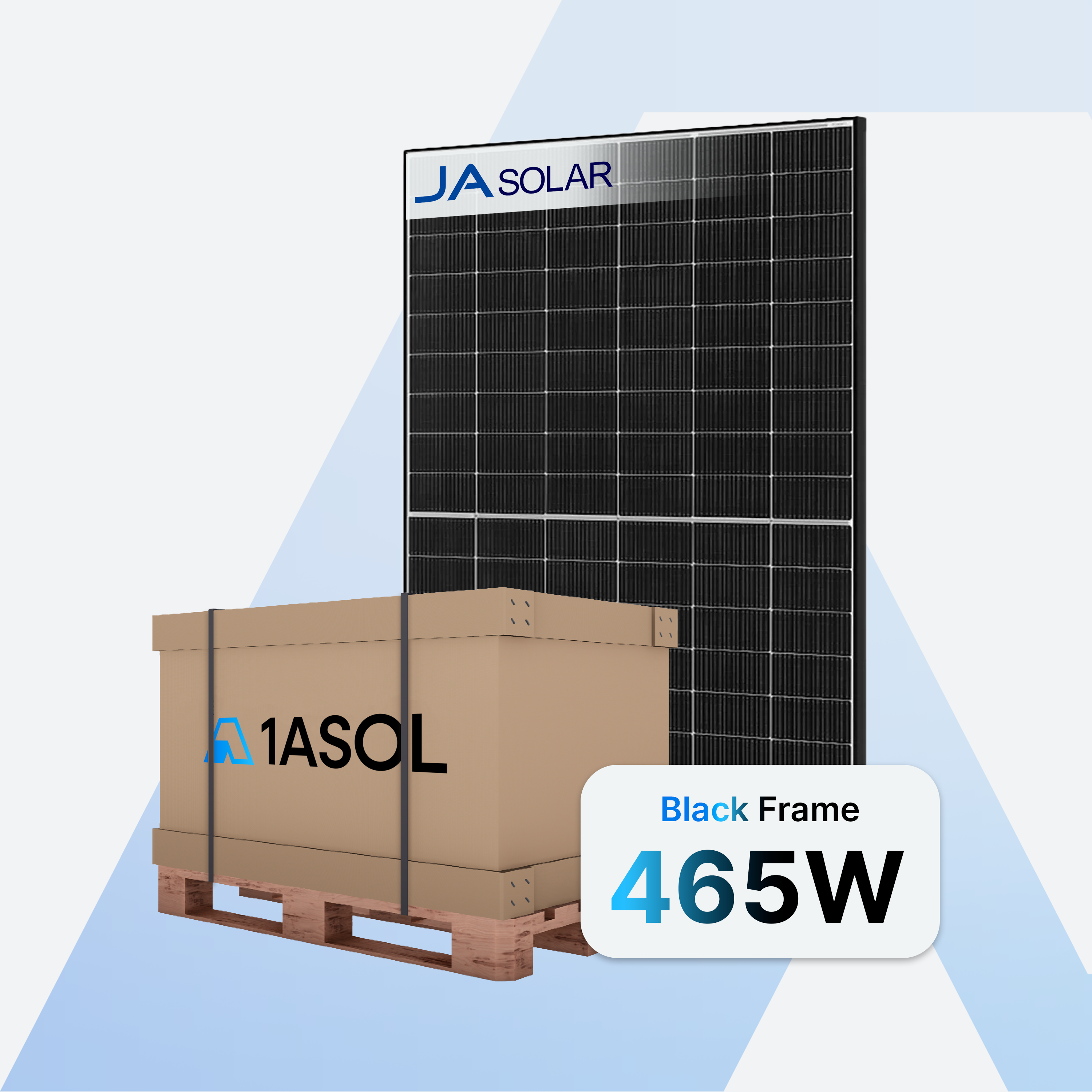 JA Solar JAM54D40 LR Solarmodul 465 W, Glas-Glas Black Frame, Palette mit 36 Stück