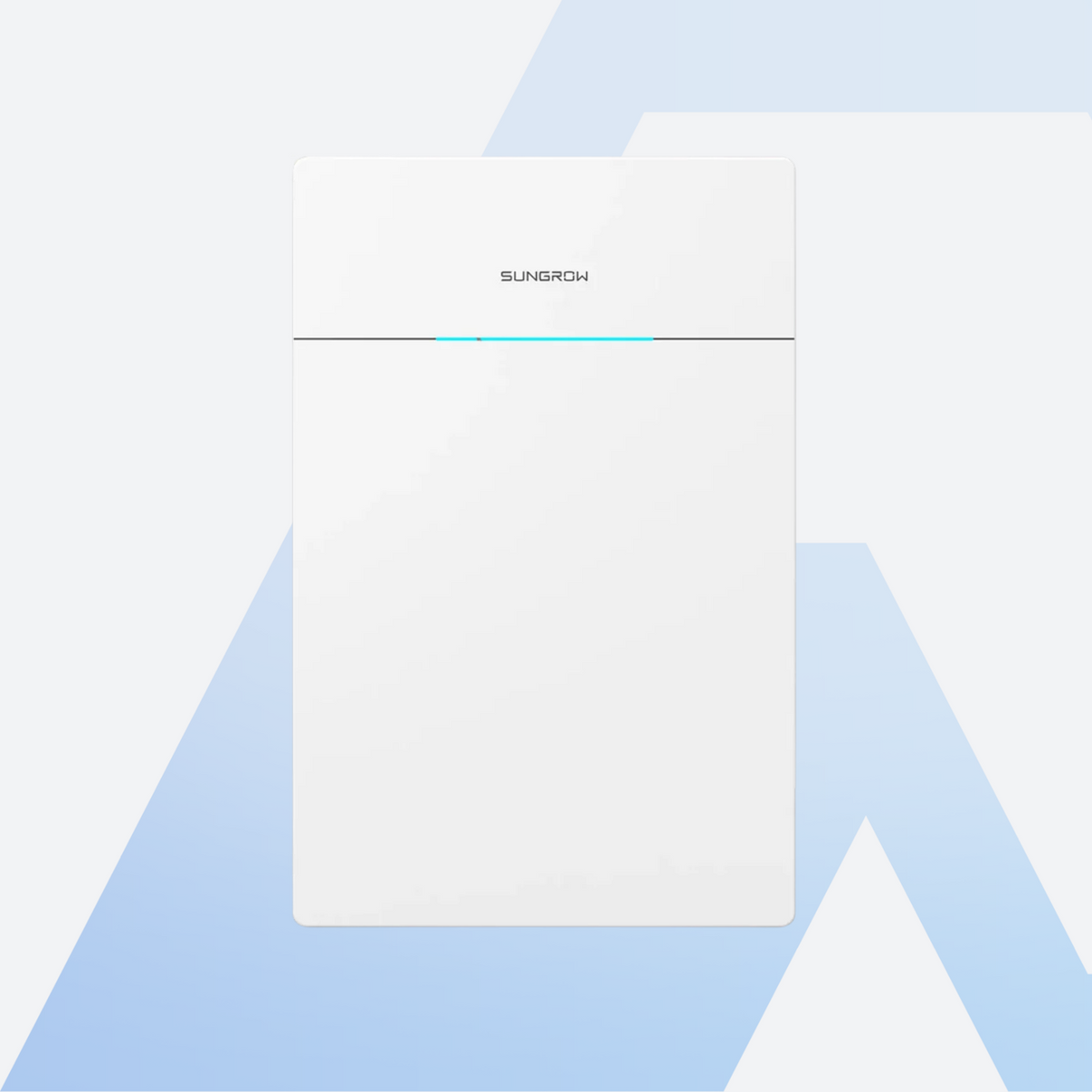Sungrow SBS050 Batteriespeicher 5,12 kWh, schlankes weißes Wandgerät mit LED-Leiste, Frontansicht