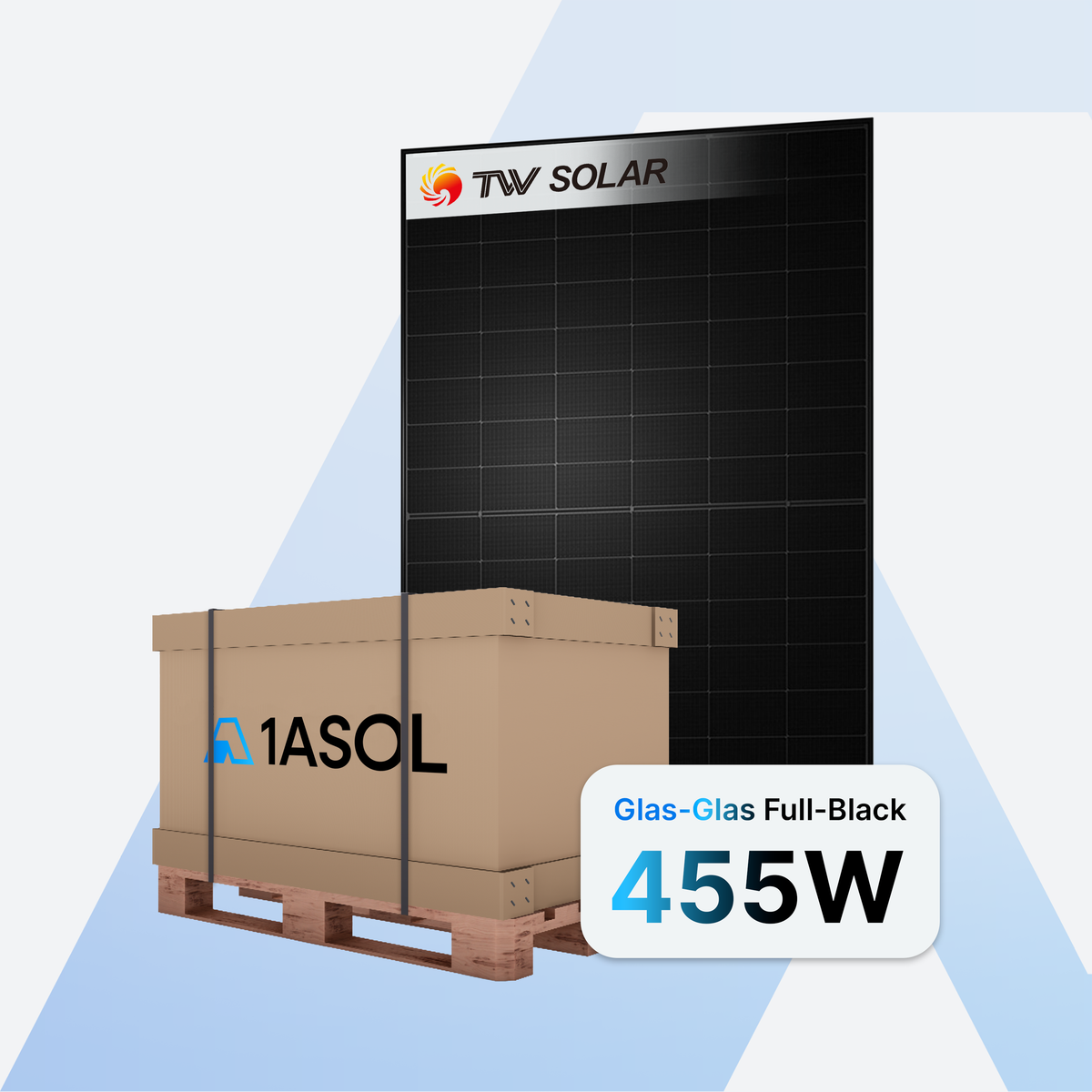 TONGWEI TWMNH-48HE Solarmodul 455 W Glas-Glas Full Black auf Palette mit 36 Stück
